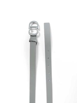 Dior Matte Grey Calfskin Saddle Belt 90CM