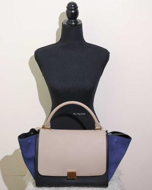 Celine Tri-Color Suede and Leather Medium Trapeze Shoulder Bag-10