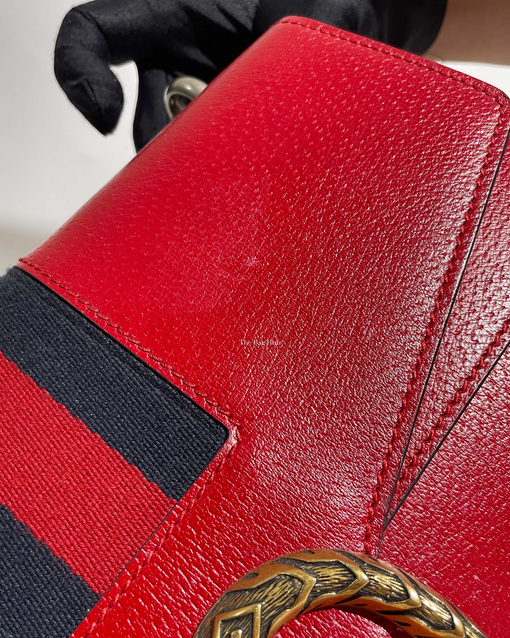 Gucci Red Web Dionysus Shoulder Flap Bag with Two-Toned Hardware-15