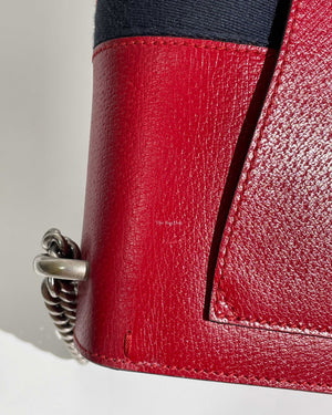 Gucci Red Web Dionysus Shoulder Flap Bag with Two-Toned Hardware-21