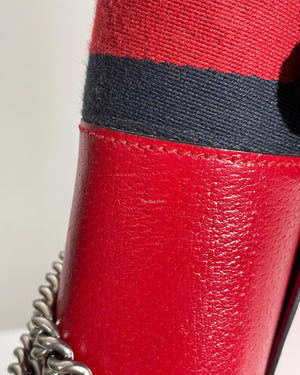 Gucci Red Web Dionysus Shoulder Flap Bag with Two-Toned Hardware-23