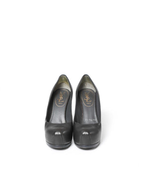 Saint Laurent Dark Grey Leather Tribtoo Pumps Size 36