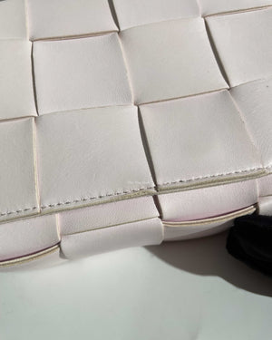Bottega Veneta Light Pink Intrecciato Leather Medium Cassette Shoulder Bag