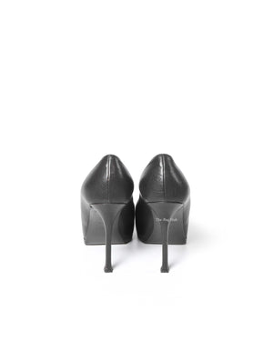 Saint Laurent Dark Grey Leather Tribtoo Pumps Size 36