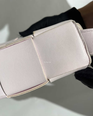 Bottega Veneta Light Pink Intrecciato Leather Medium Cassette Shoulder Bag