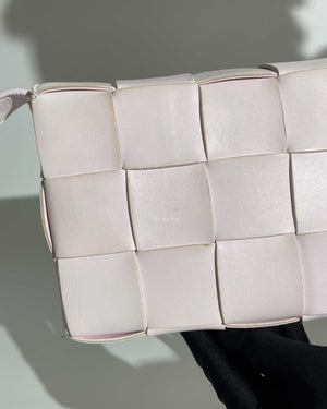 Bottega Veneta Light Pink Intrecciato Leather Medium Cassette Shoulder Bag
