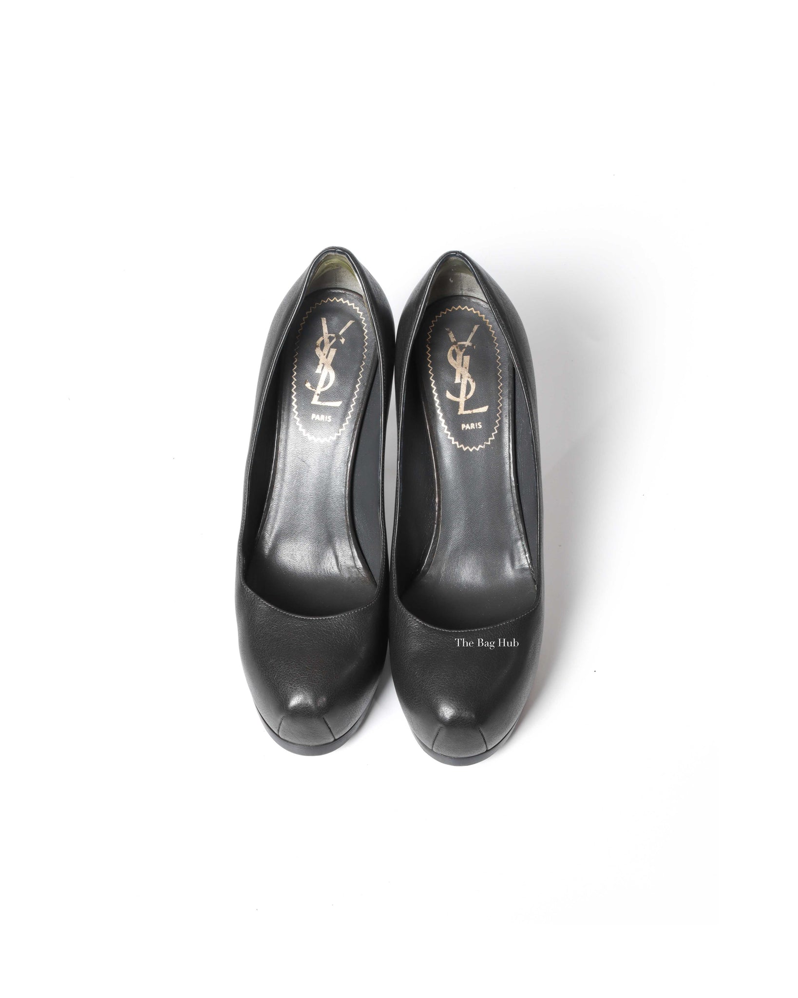 Saint Laurent Dark Grey Leather Tribtoo Pumps Size 36