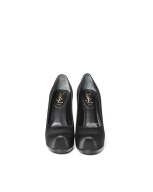 Saint Laurent Black Satin Tribtoo Pumps Size 36