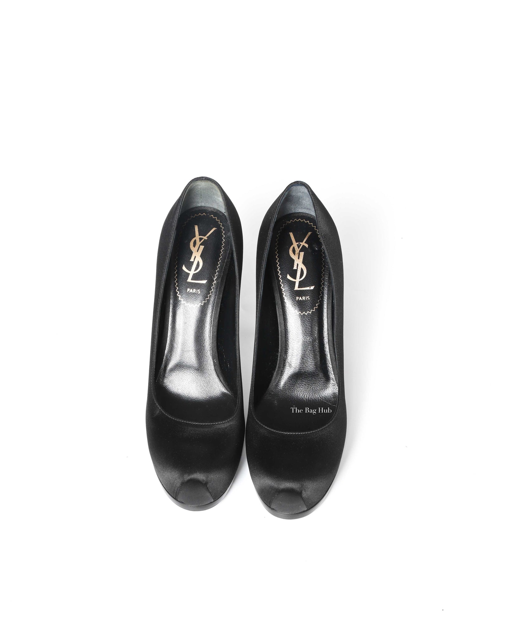 Saint Laurent Black Satin Tribtoo Pumps Size 36