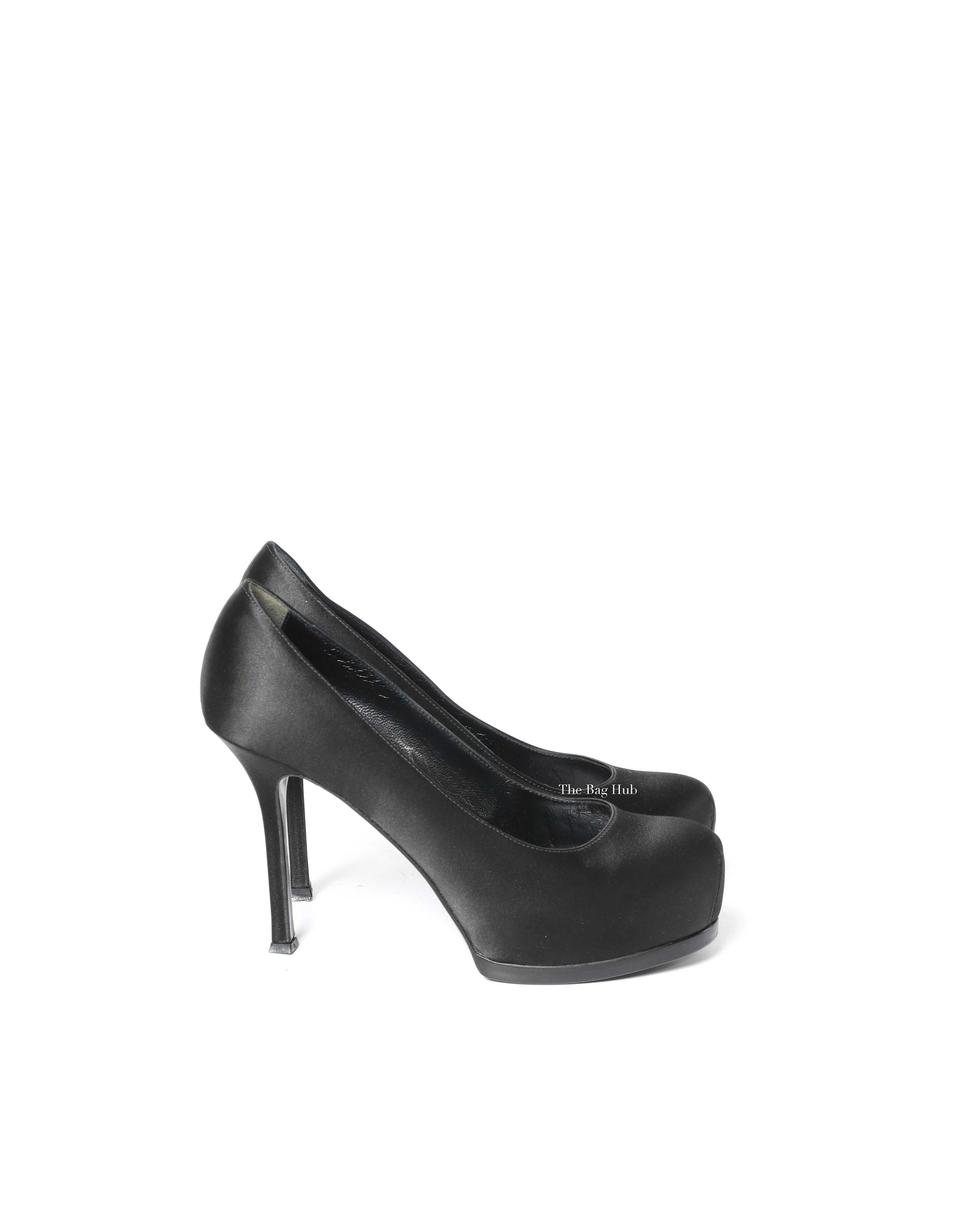 Saint Laurent Black Satin Tribtoo Pumps Size 36