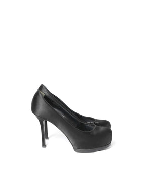 Saint Laurent Black Satin Tribtoo Pumps Size 36