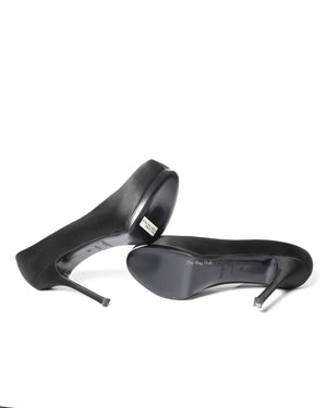 Saint Laurent Black Satin Tribtoo Pumps Size 36
