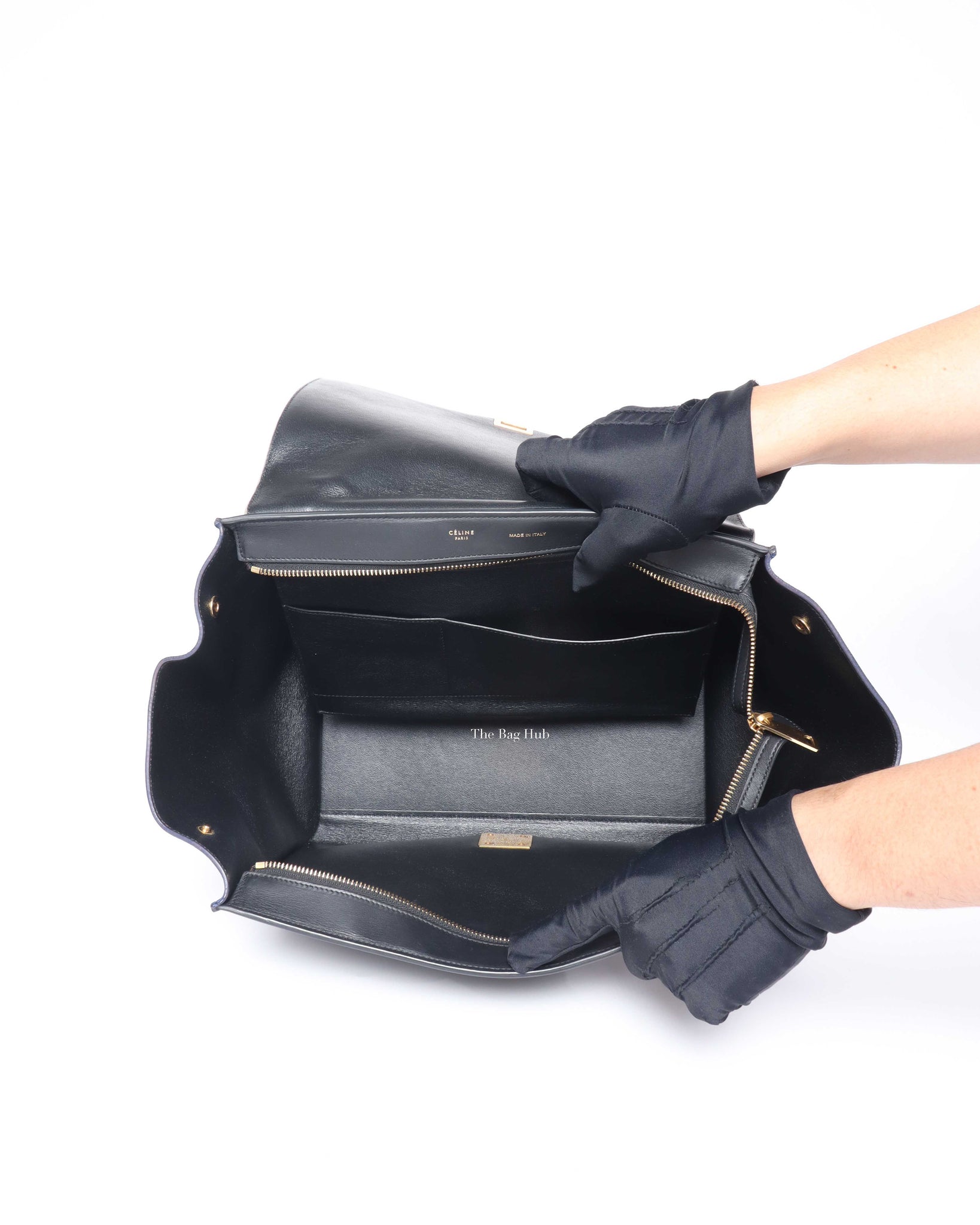 Celine Tri-Color Suede and Leather Medium Trapeze Shoulder Bag-9