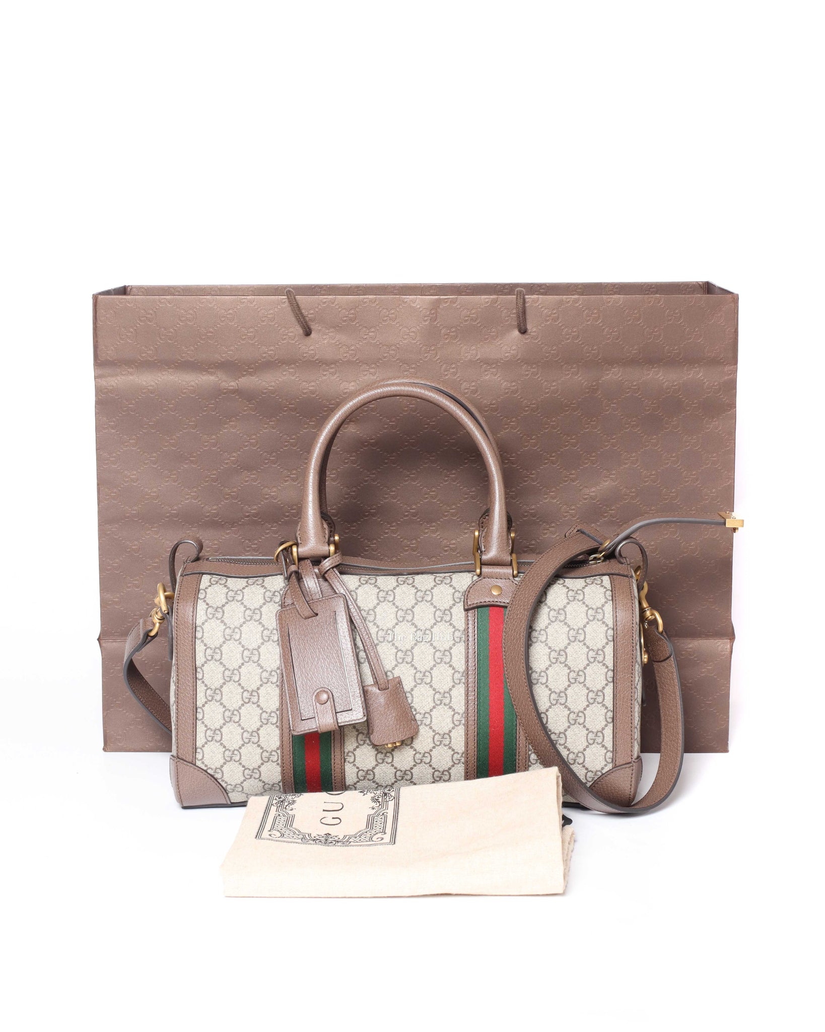 Gucci Brown GG Supreme Medium Duffle Bag