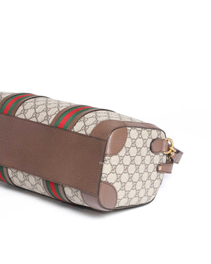 Gucci Brown GG Supreme Medium Duffle Bag