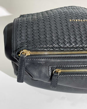 Givenchy Black Woven Medium Pandora GHW-17