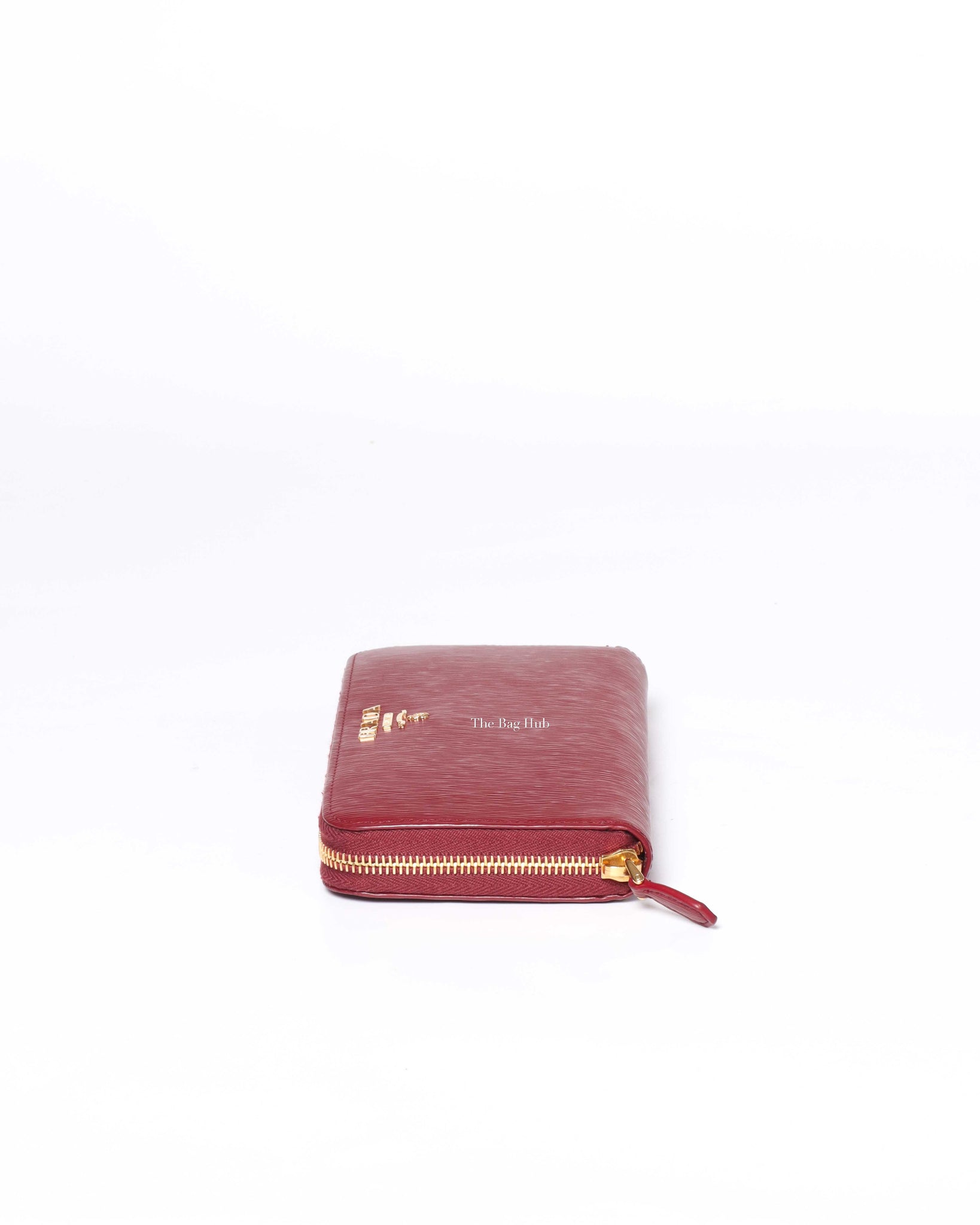 Prada Rubino Vitello Move Zipped Around Wallet 1ML506