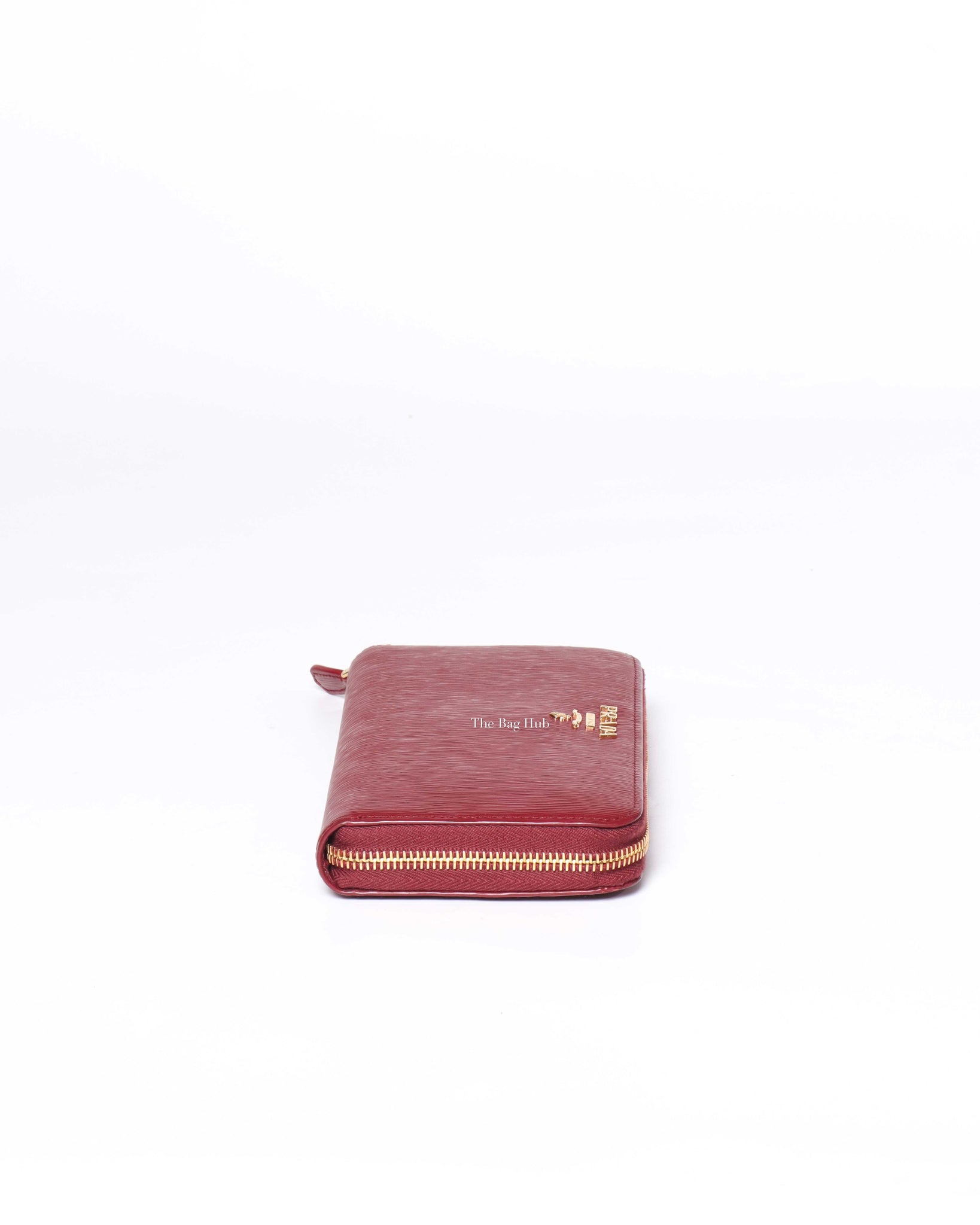Prada Rubino Vitello Move Zipped Around Wallet 1ML506