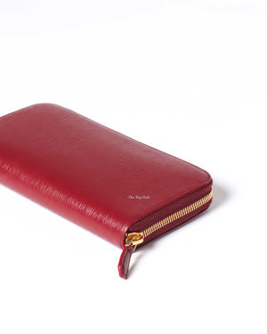 Prada Rubino Vitello Move Zipped Around Wallet 1ML506