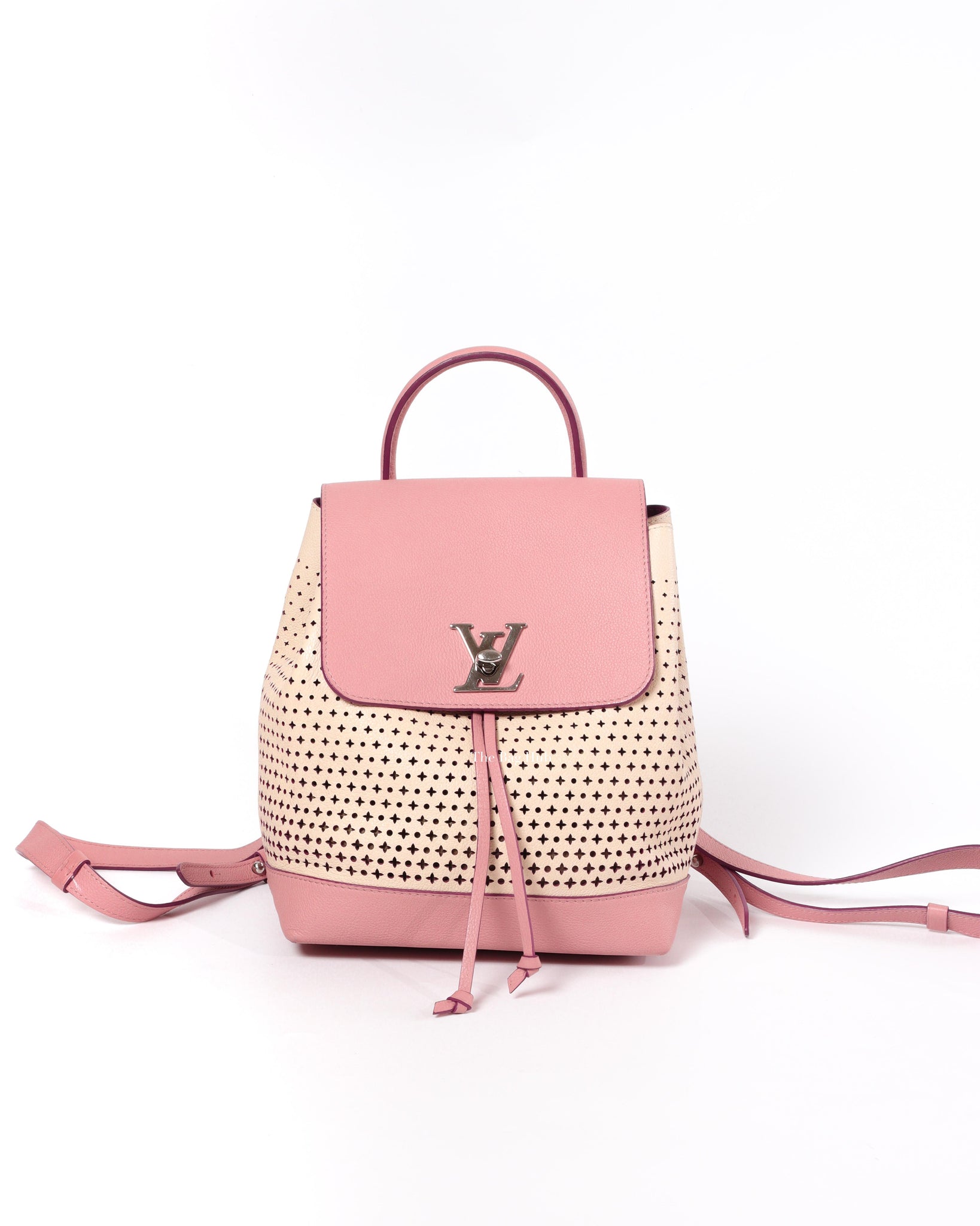 Louis Vuitton Pink/White LockMe Perforated Backpack-2
