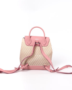 Louis Vuitton Pink/White LockMe Perforated Backpack-3