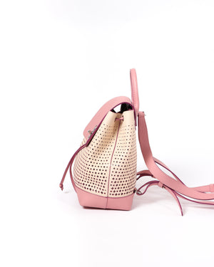 Louis Vuitton Pink/White LockMe Perforated Backpack-5