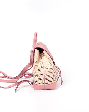 Louis Vuitton Pink/White LockMe Perforated Backpack-4
