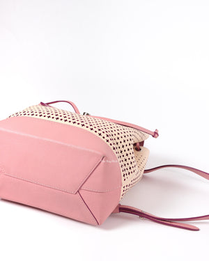Louis Vuitton Pink/White LockMe Perforated Backpack-8