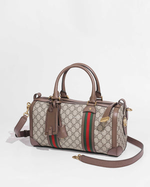 Gucci Brown GG Supreme Medium Duffle Bag