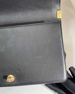 Chanel Black Caviar Quilted Large Le Boy Bag GHW