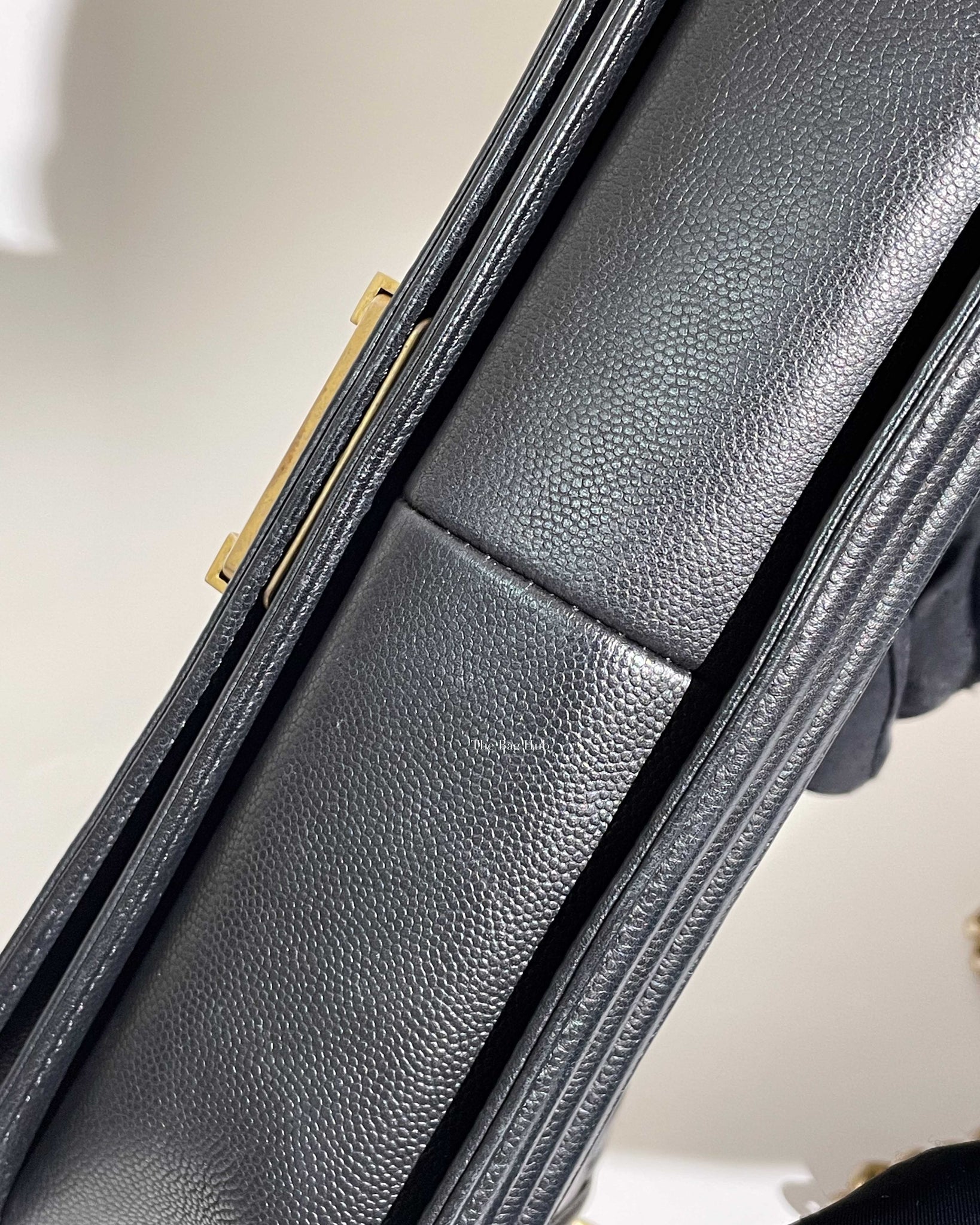 Chanel Black Caviar Quilted Large Le Boy Bag GHW