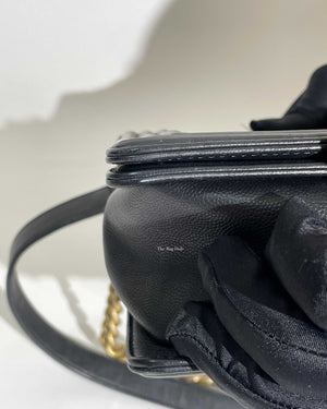 Chanel Black Caviar Quilted Large Le Boy Bag GHW