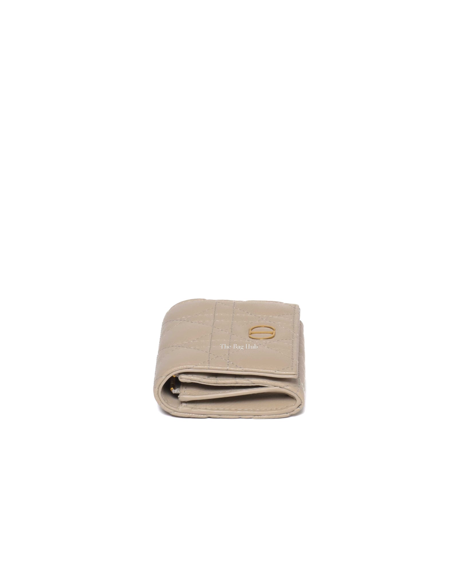 Dior Sand Supple Cannage Calfskin Leather Caro XS Card Wallet