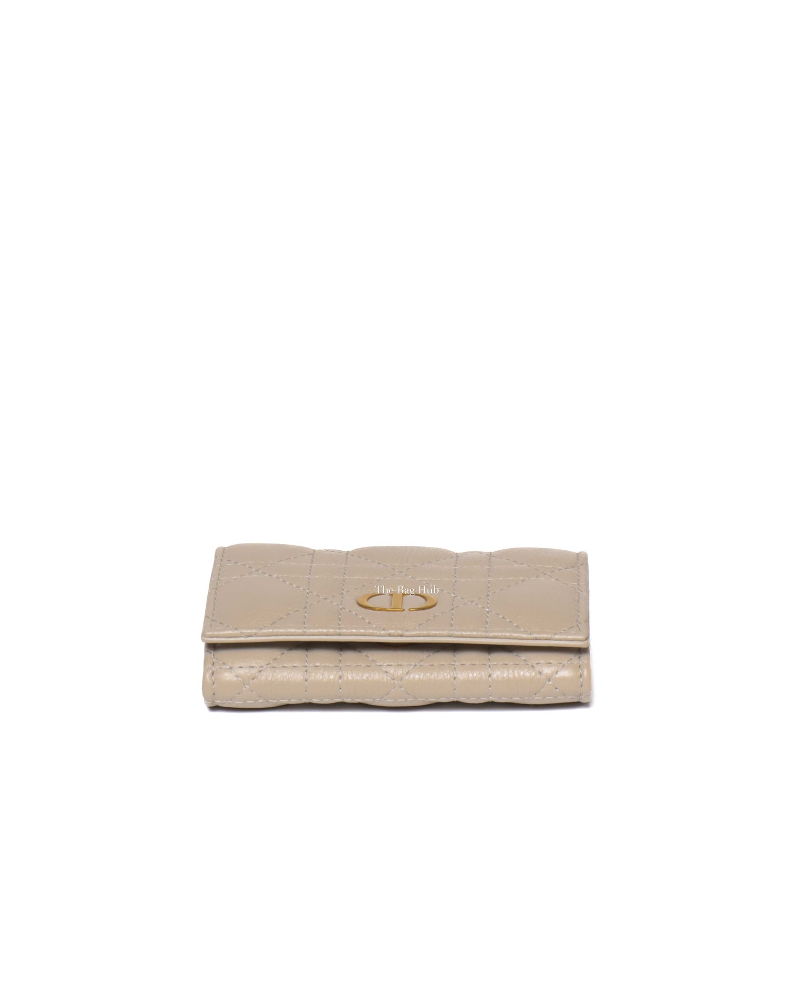 Dior Sand Supple Cannage Calfskin Leather Caro XS Card Wallet