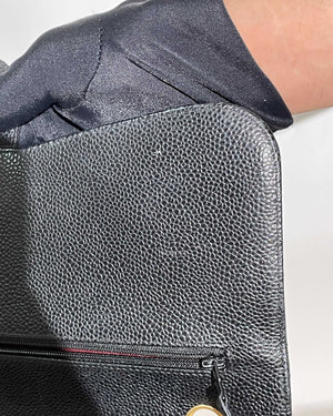 Chanel Black Quilted Caviar Leather Jumbo Classic Double Flap Bag