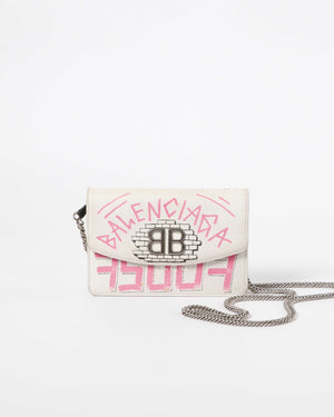 Balenciaga White Graffiti BB WOC