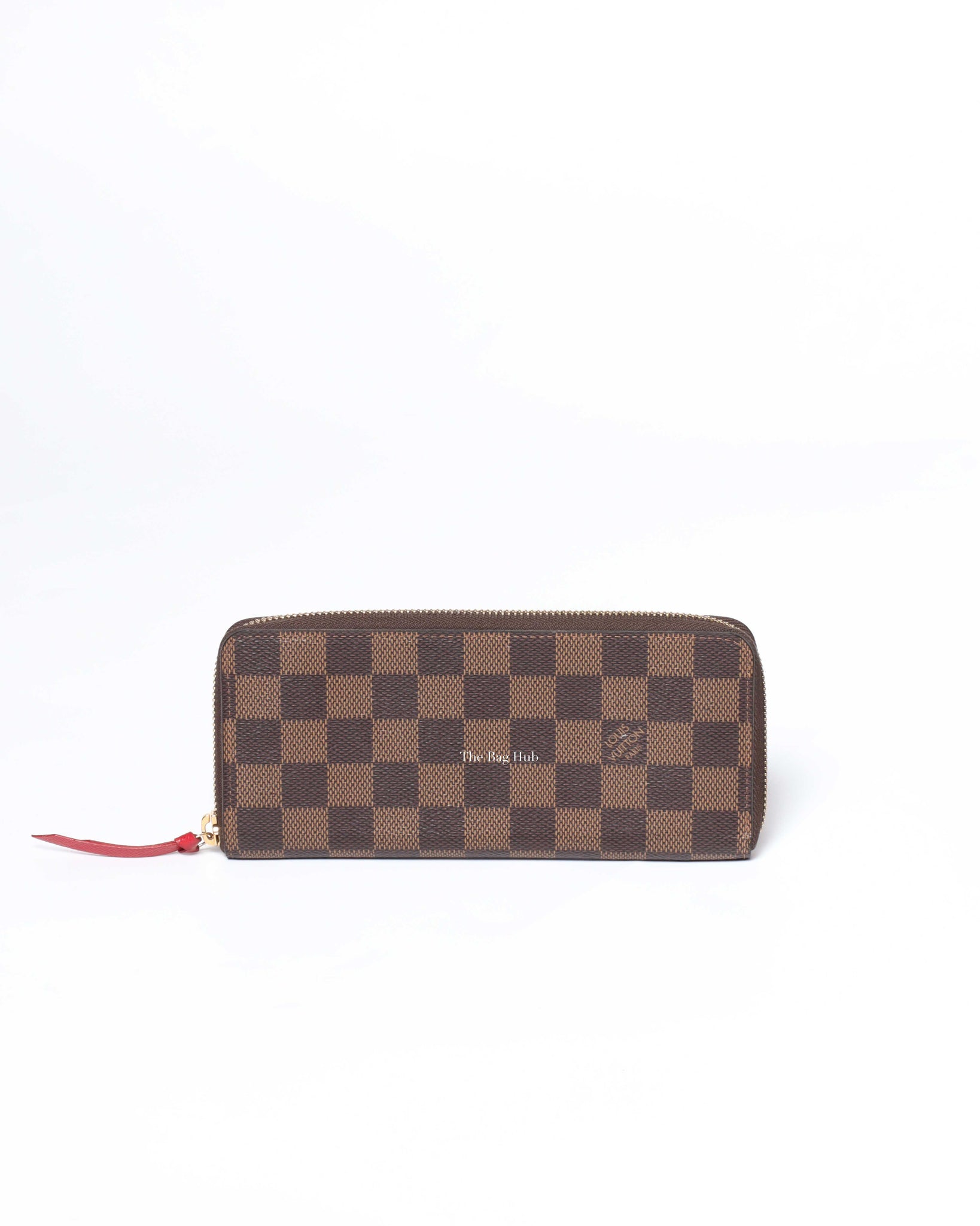 LOUIS VUITTON Damier Ebene Clemence Wallet Cherry 1304868