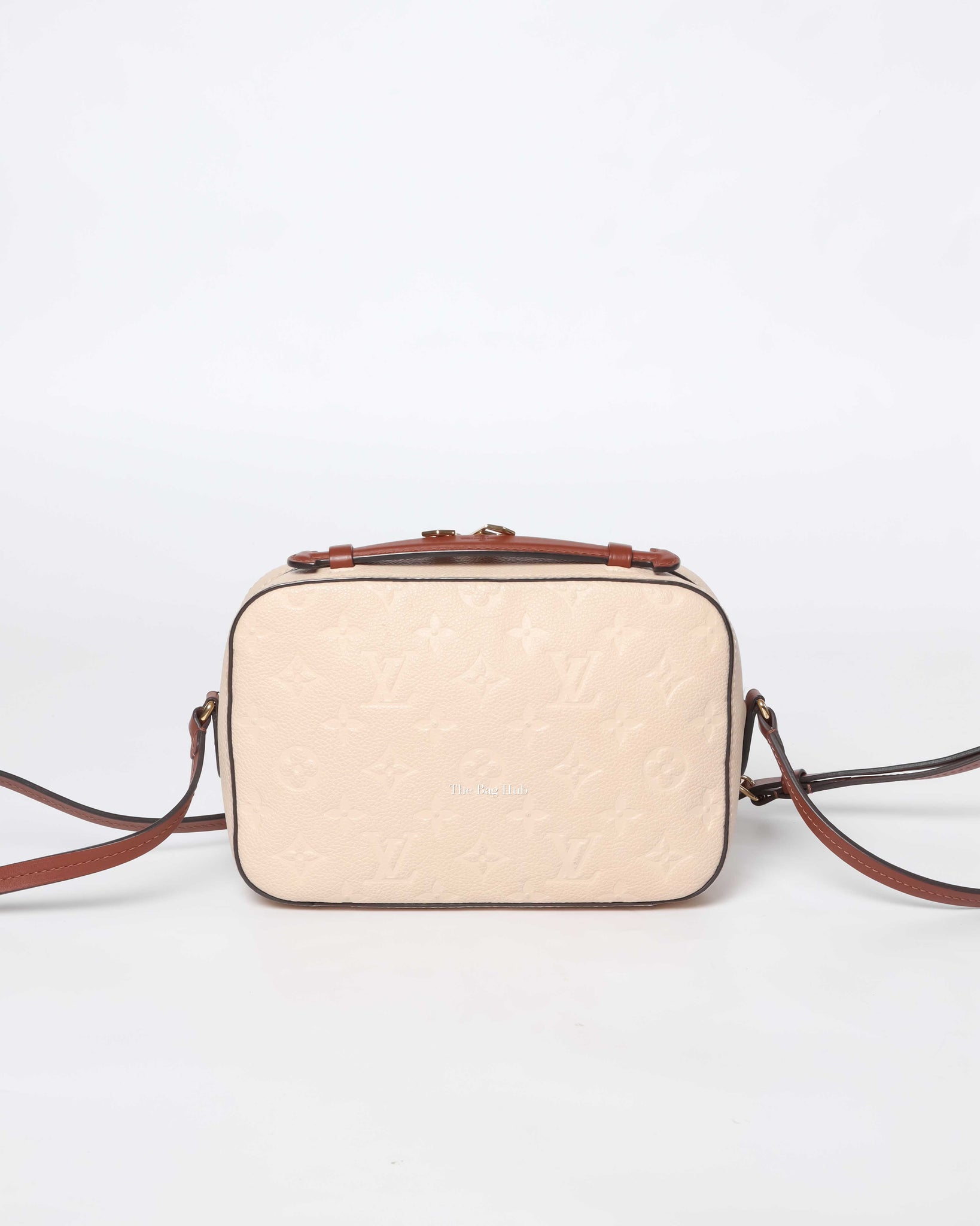 Louis Vuitton Cream Monogram Empreinte Saintonge Bag, Designer Brand, Authentic Louis Vuitton