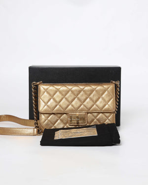 Chanel Gold Metallic Leather Rita Small Flap Bag