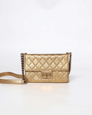 Chanel Gold Metallic Leather Rita Small Flap Bag