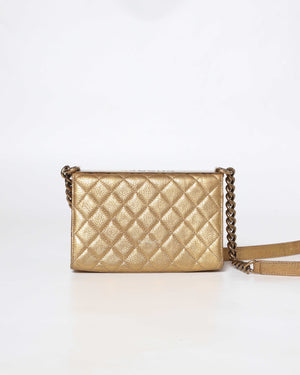 Chanel Gold Metallic Leather Rita Small Flap Bag