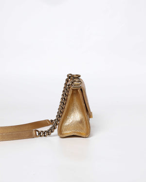 Chanel Gold Metallic Leather Rita Small Flap Bag