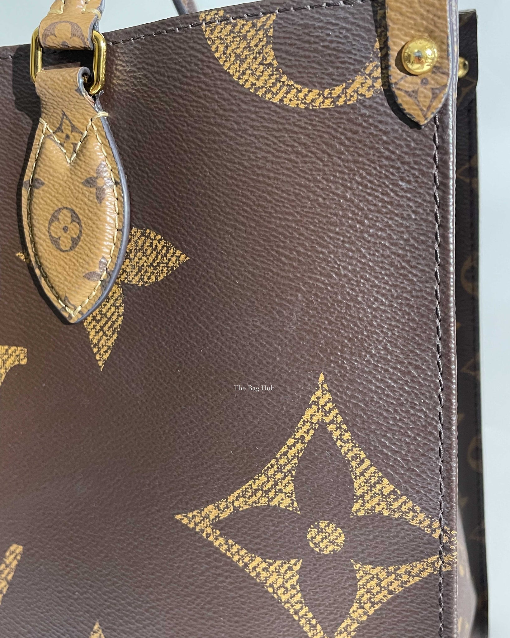 Louis+Vuitton+On+The+Go+Tote+MM+Brown+Monogram+Reverse+Leather for sale  online