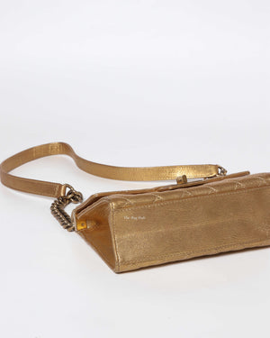 Chanel Gold Metallic Leather Rita Small Flap Bag