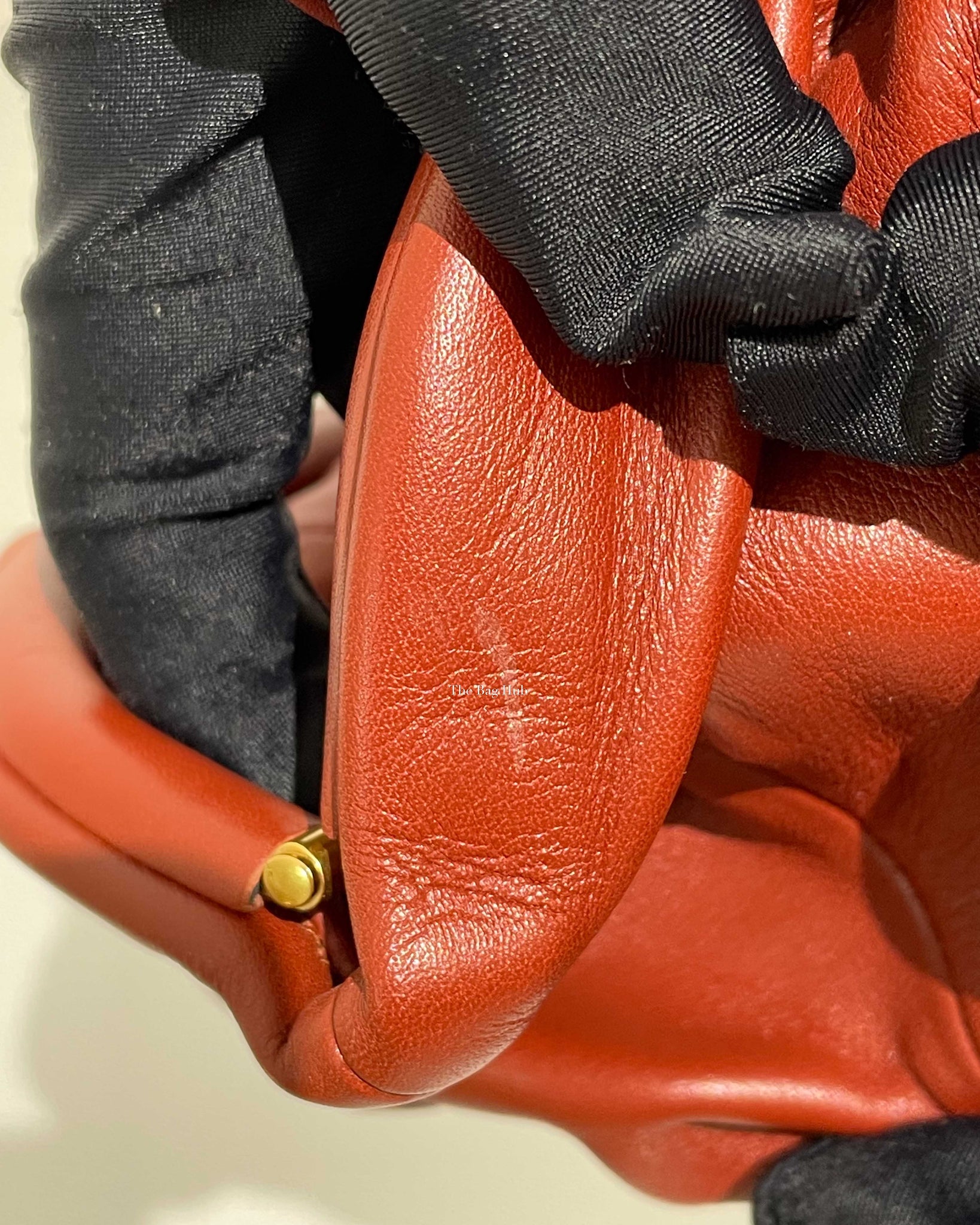 Bottega Veneta Rust Leather Mini Pouch Bag