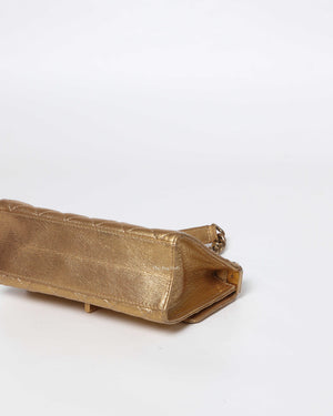 Chanel Gold Metallic Leather Rita Small Flap Bag