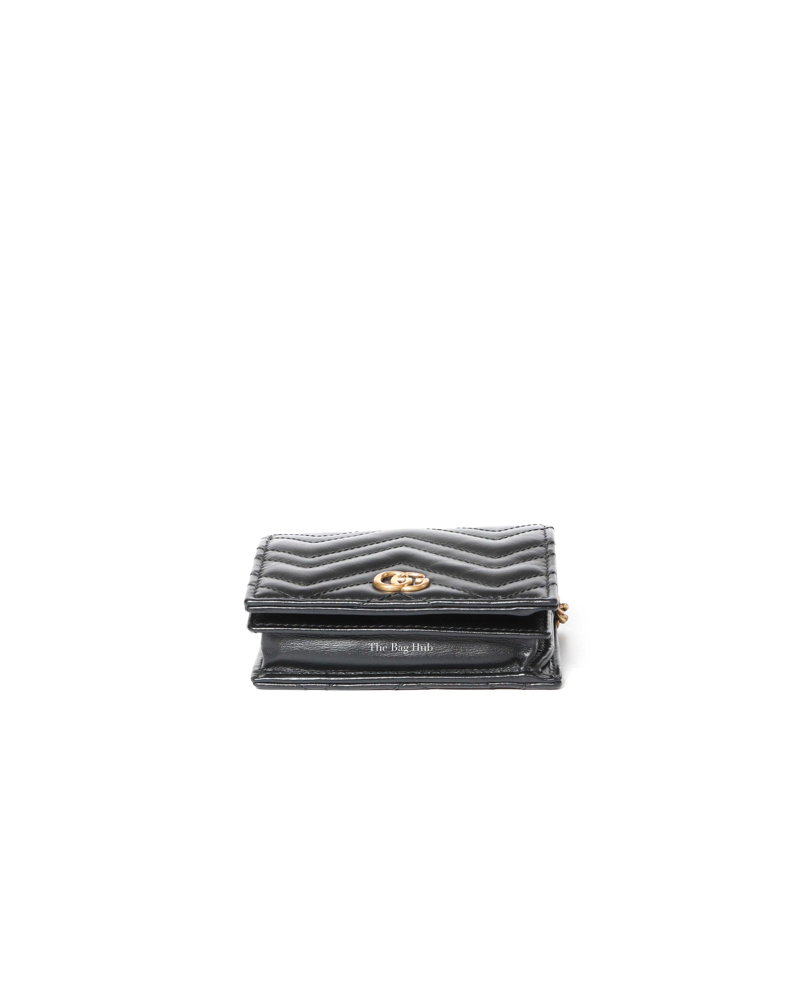 Gucci Black Calfskin Matellasse GG Marmont Mini WOC