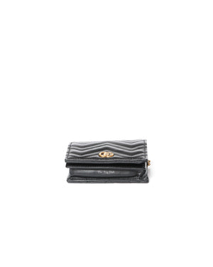 Gucci Black Calfskin Matellasse GG Marmont Mini WOC