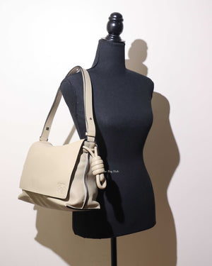 Loewe Beige Flamenco Medium Flap Shoulder Bag