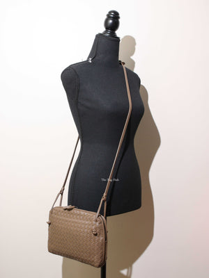 Bottega Veneta Khaki Intrecciato Nodini Crossbody Bag
